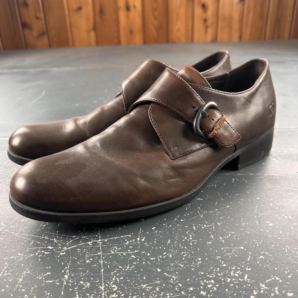 Born Dress Shoes Men 13 Brown Leather Monk Strap Oxford EUC Worn Twice